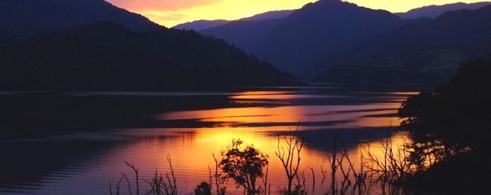 徳山湖の夕日