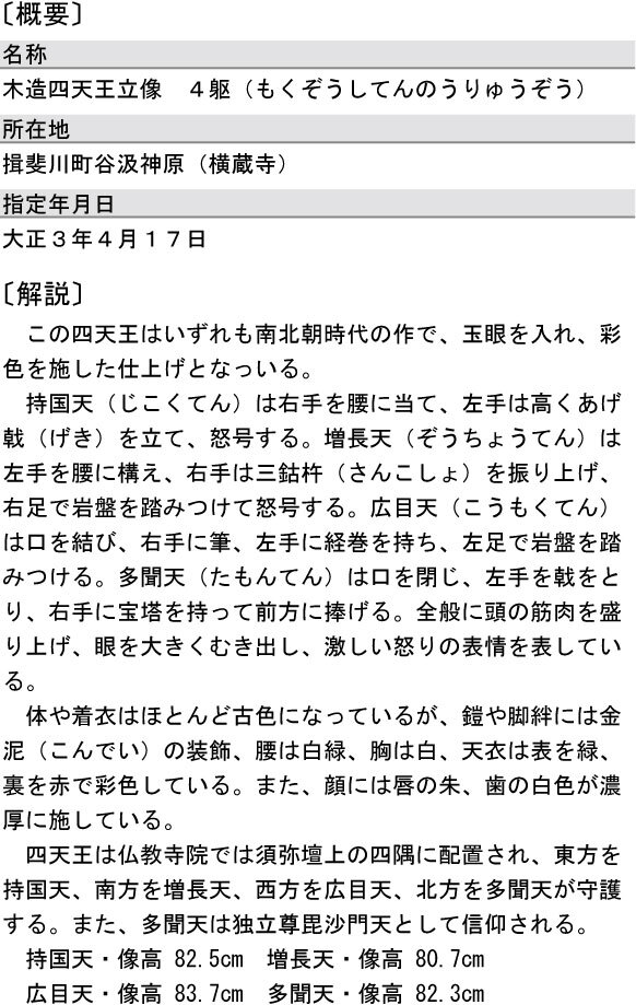 木造四天王立像（国指定・彫刻）の概要と解説の画像