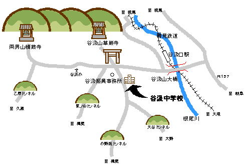 谷汲中学校までのアクセスの画像