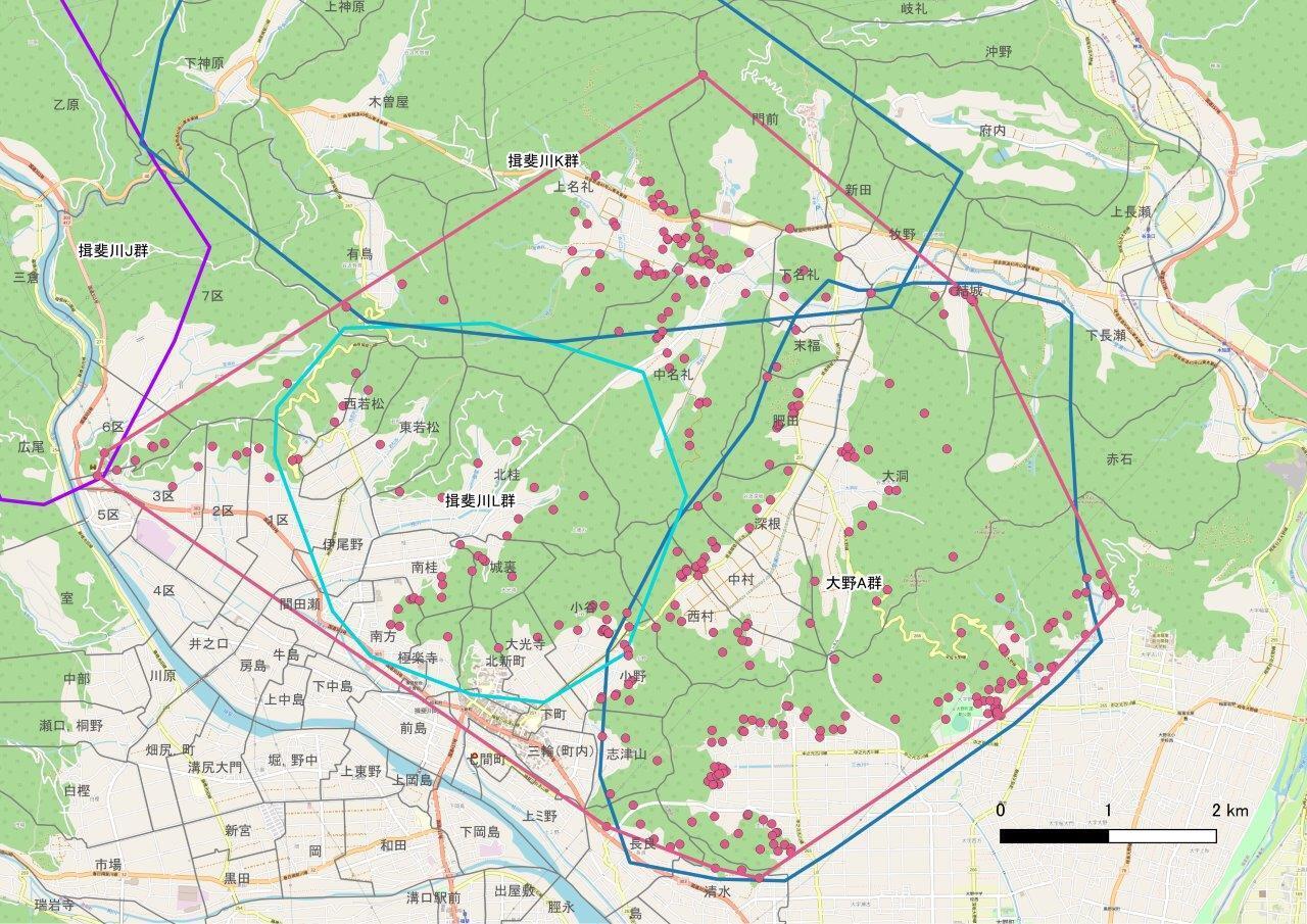 GPS発信機による生息状況調査の状況の画像