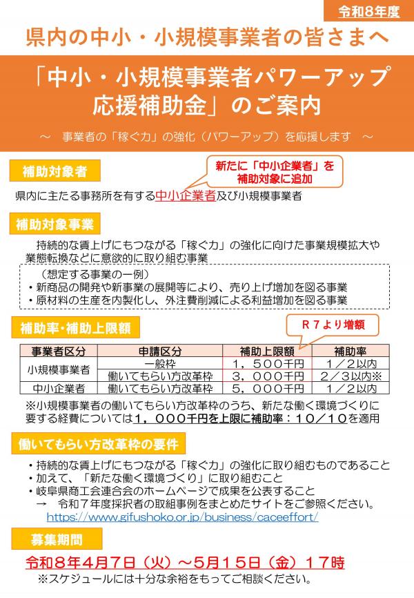 中小・小規模事業者パワーアップ応援補助金